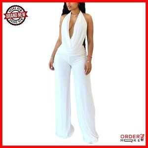 Stretchy Halter Backless 2-Piece Club Outfit Women's Party Dress